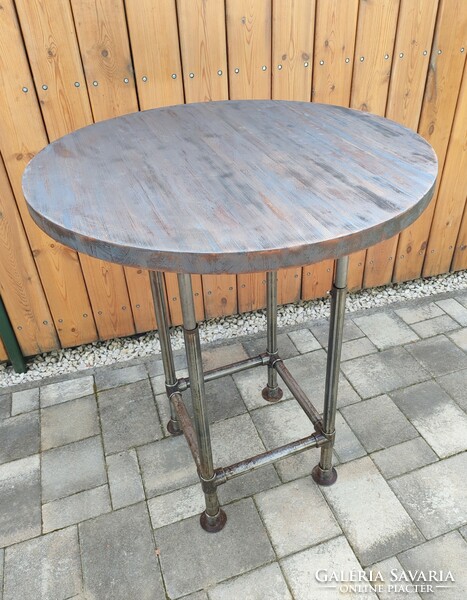 Loft style round design table 76 - 100 cm adjustable height