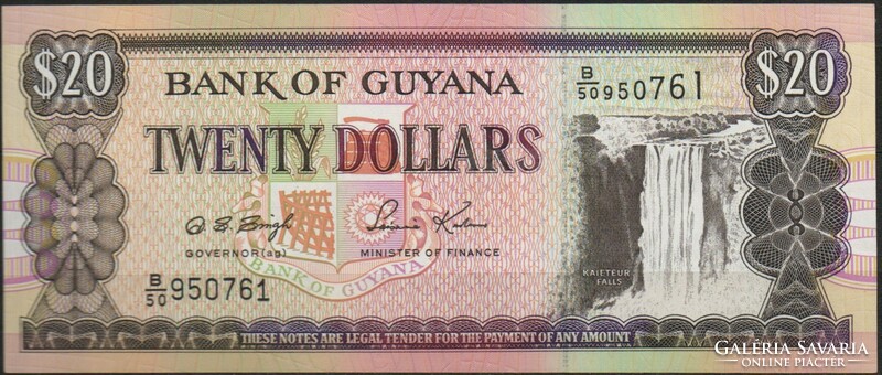 D - 155 - Foreign Banknotes: Guyana 1966 $20 unc
