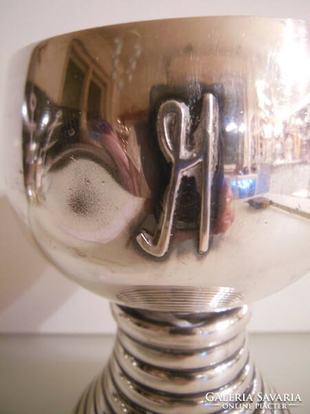 Cup - silver-plated - monogrammed - 2 dl - 13 x 9 cm - English - old - flawless