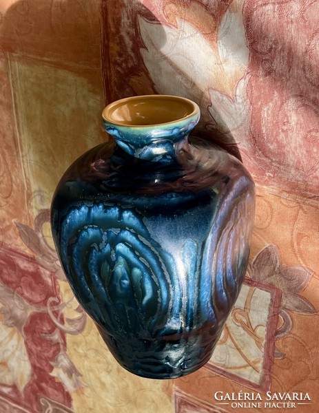 Tófej ceramic retro vase hand painted