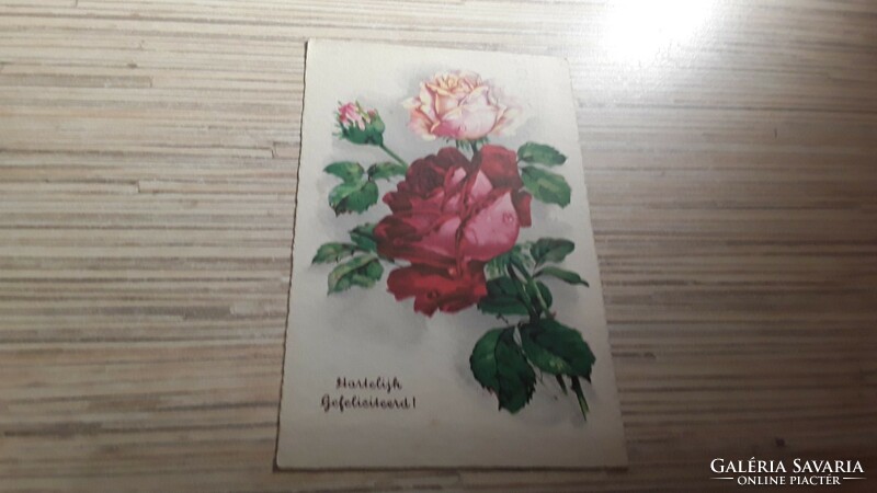 Old greeting postcard.