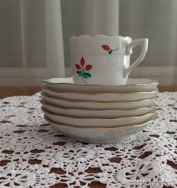 1 Herend Hecsedli coffee cup + 6 coasters