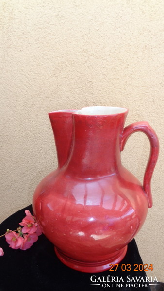 Hollóházi jug, marked with a seal pressed into the bottom, 20 x 27 cm,
