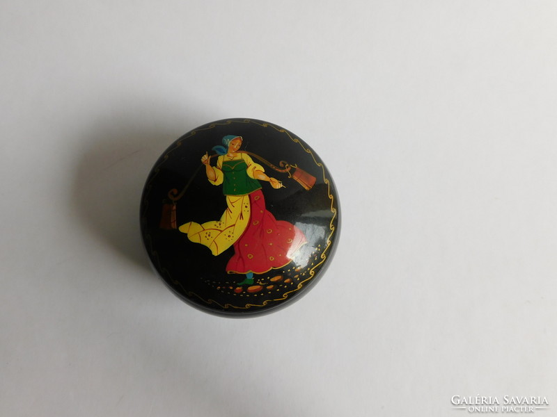 Enameled, hand-painted Russian metal box