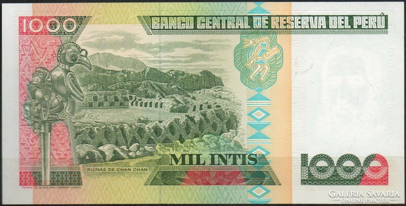 D - 154 - foreign banknotes: Peru 1988 1000 intis unc
