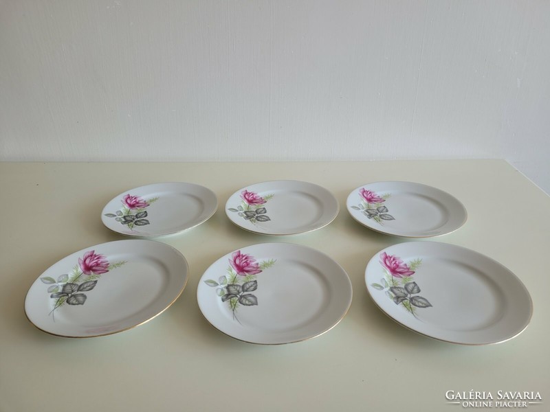 Retro Great Plains porcelain rose set small dessert plate with rose pattern 6 pcs