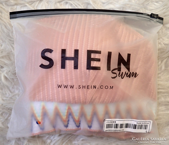 Új Shein márkájú L-es méretű barack rózsaszín színű női fürdőruha bikini