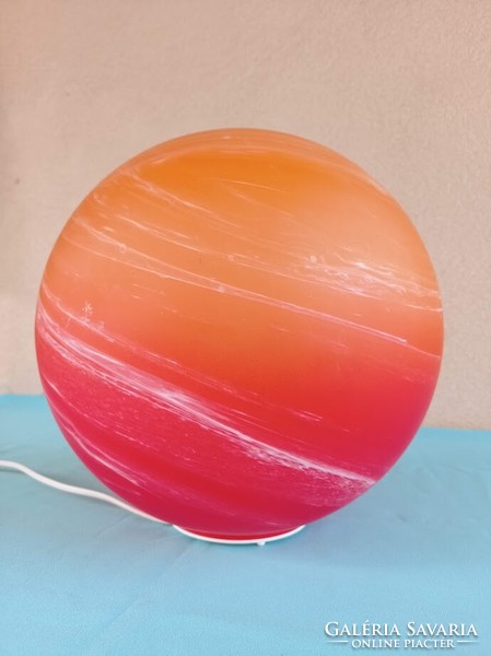 Huge orange glass sphere table lamp