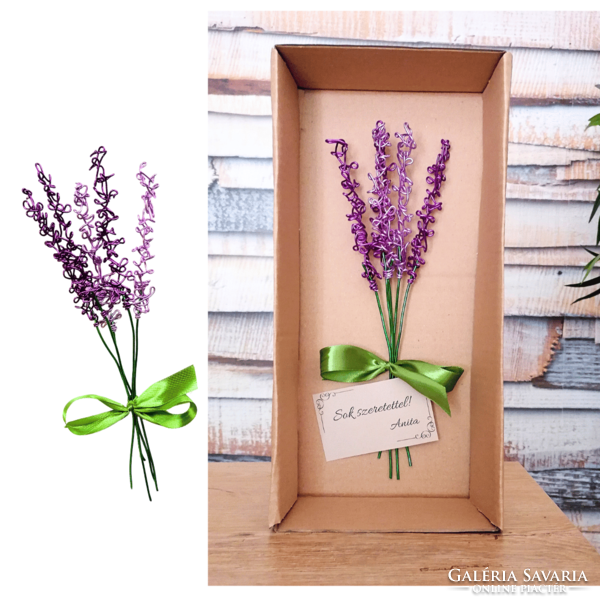 Lavender bouquet made of wire - unique purple eternal flower - floral gift idea for ladies - lifelike artificial flower