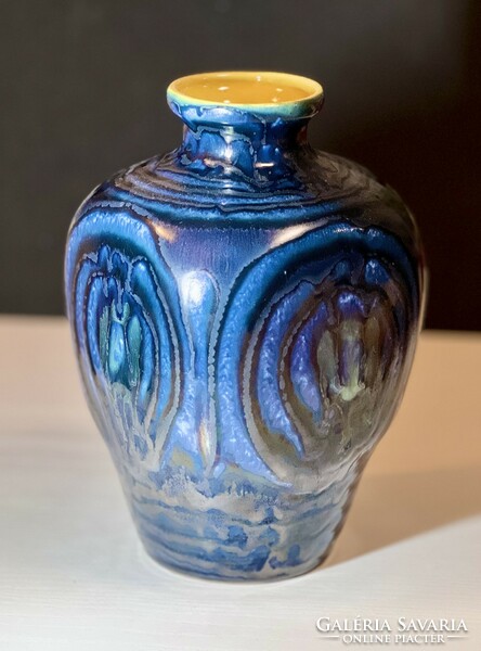 Tófej ceramic retro vase hand painted