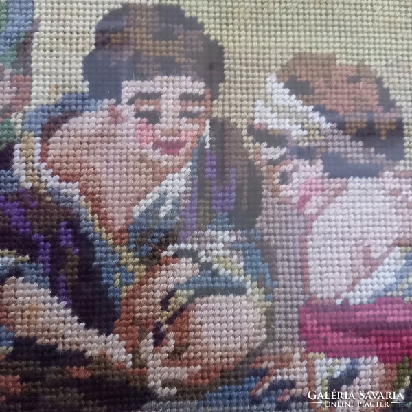 Mother with her children tapestry picture