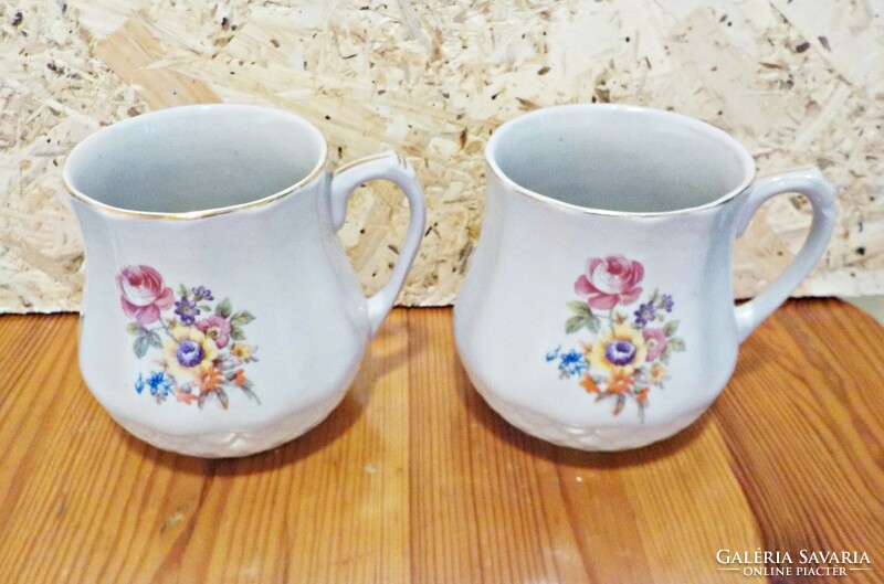 2 pcs. Floral drasche belly mug