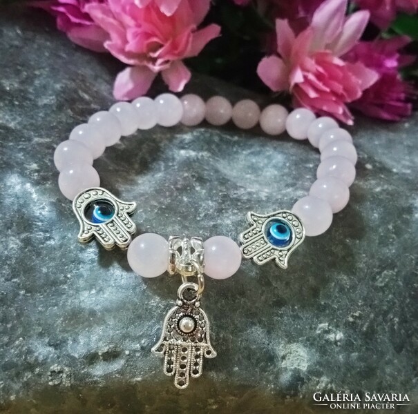 Mineral bracelet - hand of Fatima with pendants