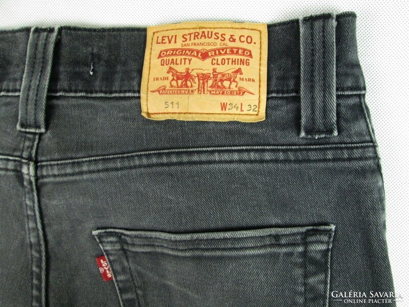 EREDETI LEVIS 511 SLIM (W34 / L32) FÉRFI SÖTÉTSZÜRKE SZTRECCSES FARMER