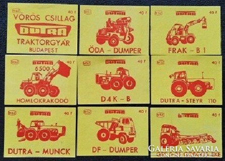 Gy144 / 1972 dutra match tag full set of 9 small edition color version