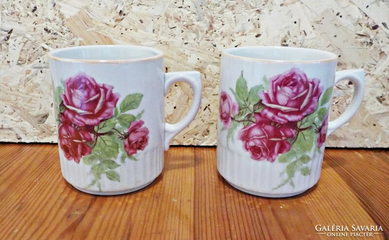 2 pcs. Zsolnay rose mug
