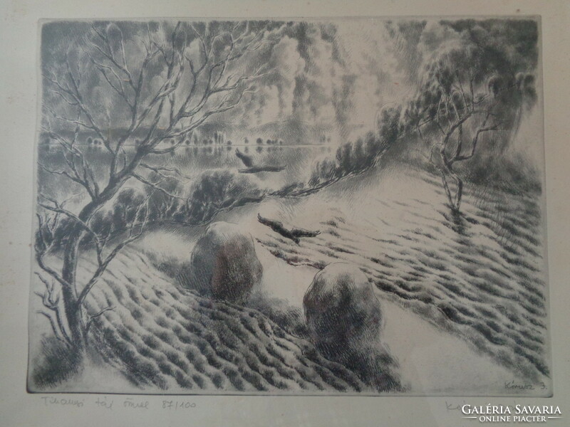 Chorus j. Tihany landscape etching
