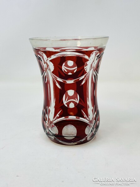 Antique überfang polished bieder burgundy glass glass rz