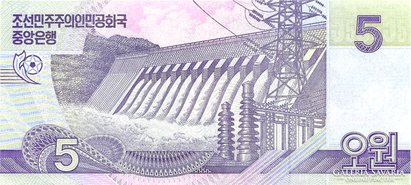 Észak-Korea 5 won 2002 UNC SPECIMEN