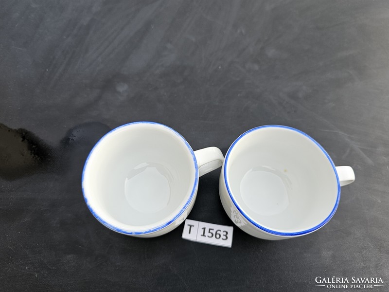 T1563 Alföldi kék csíkos kávéscsészék 2 db