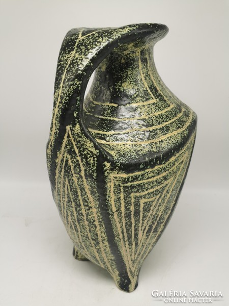 Padlóváza, pesthidegkúti kerámia váza, 40 cm magas