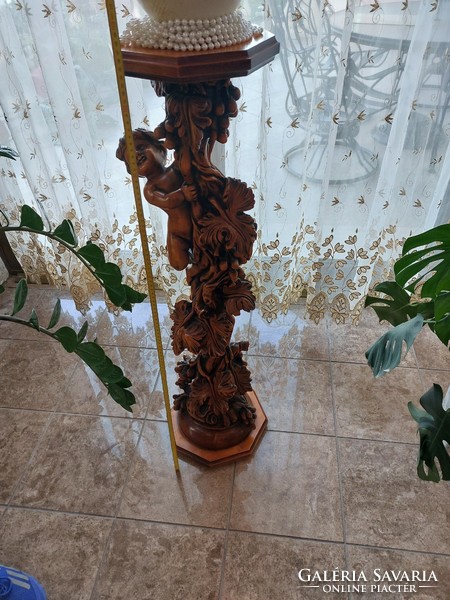 Wooden carved pedestal