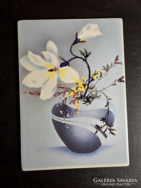 Villeroy & Boch virágos porcelán képeslap V & B