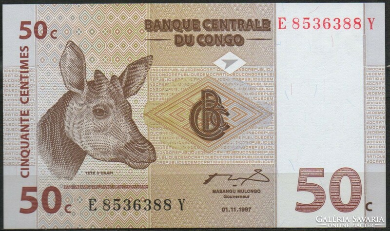 D - 156 -  Külföldi bankjegyek:  Kongó  1997  50 dollár  UNC