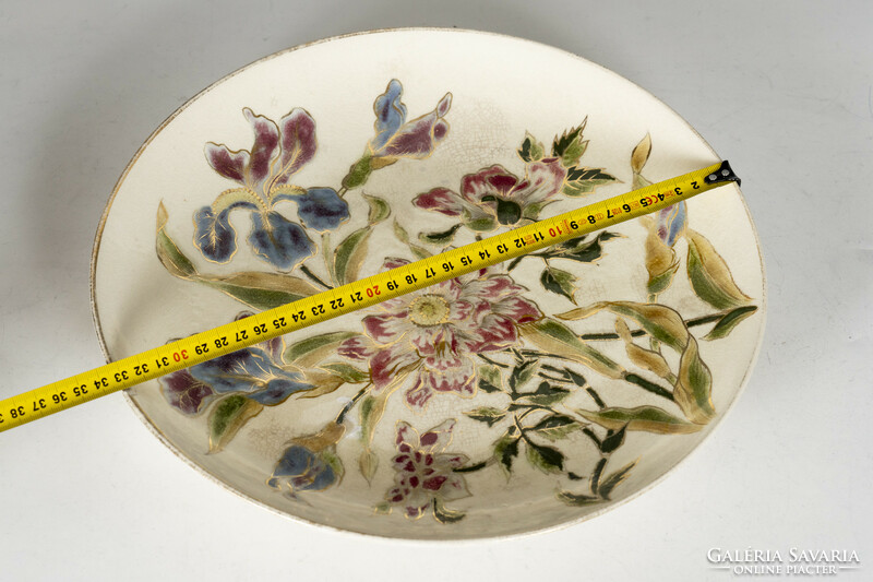 Zsolnay floral wall plate