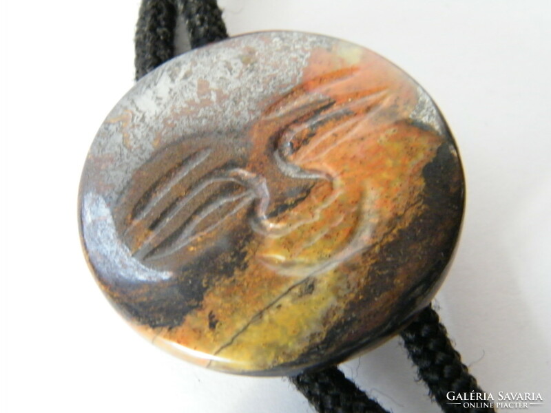 American cord tie with mineral stone
