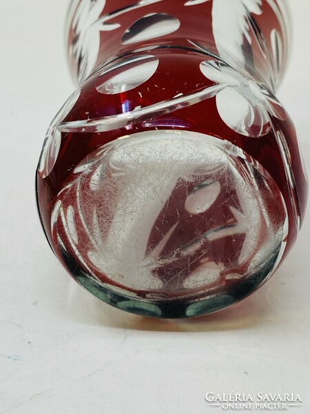 Antique überfang polished bieder burgundy glass glass rz