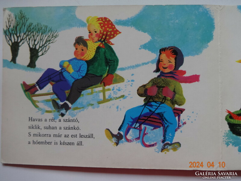 Ingeborg friebel: three bunnies in the snow - hardback storybook - old, rare (1973)