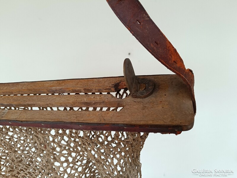 Antik fa korcsolya sport eszköz hordozó szatyorral 8654