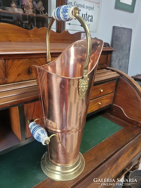 Antique copper umbrella holder, storage