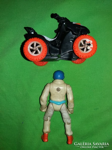 Retro rare g.I.Joe size action man - (12 cm) figure quad 4-wheel toy with small car according to pictures