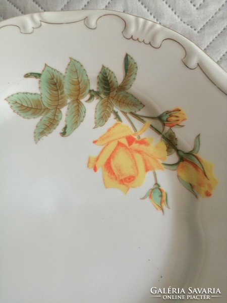 Zsolnay yellow rose beautiful flat plate
