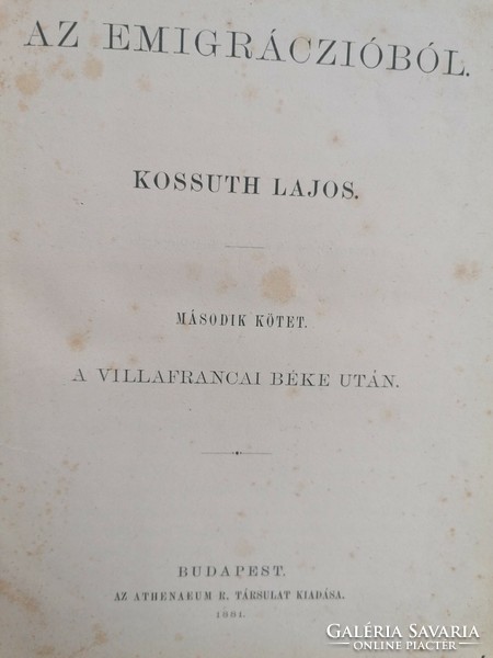 Lajos Kossuth's documents from his emigration, 6 volumes