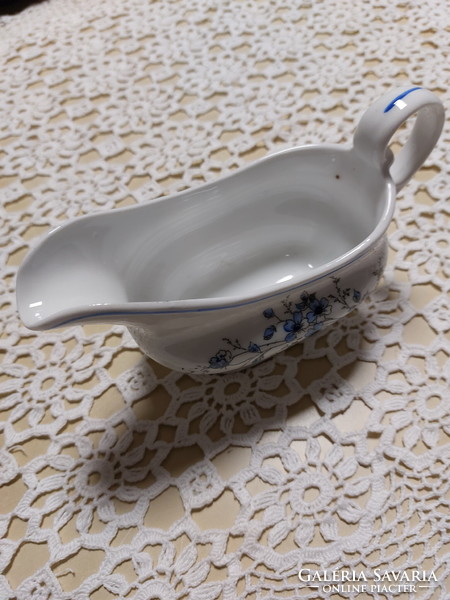 Antique sauce pourer, sauce bowl with a beautiful blue flower pattern, blue edge