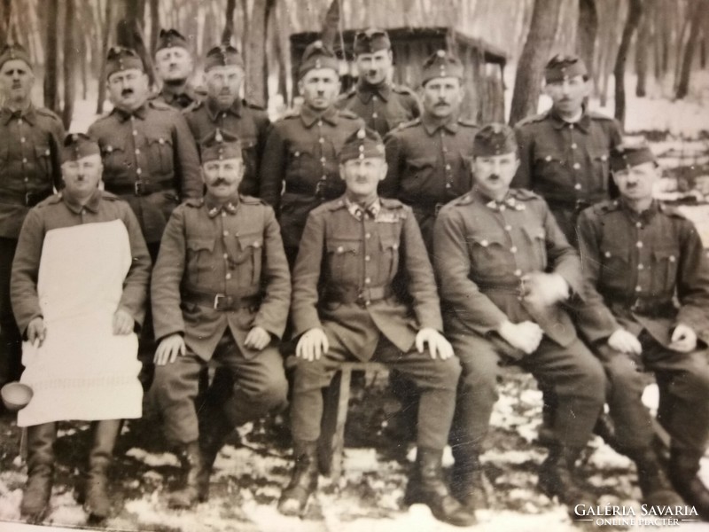 Antik II. VH. magyar katonák csoportképe fotó, képeslap - képeslap méret a képek szerint