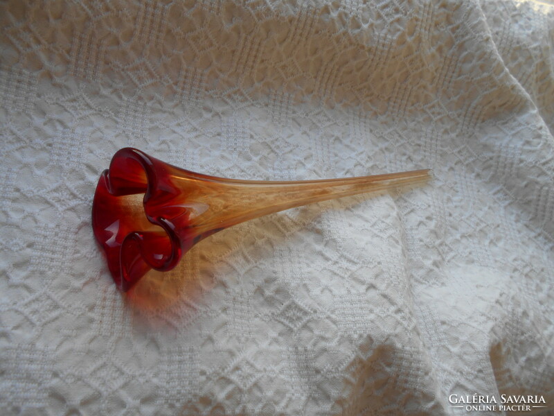 Antik Muránói üveg virág-szép színátmenetes kézműves darab