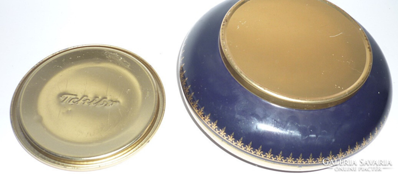 Old tchibo gold - blue round metal box