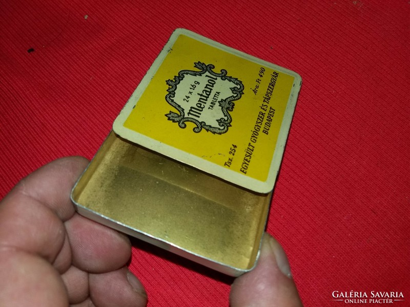Antique cc. 1950 United medicine and formula factory menthol metal medicine box as shown in the pictures