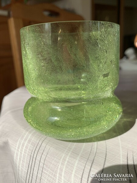 Karcagi fátyolüveg zöld pohár hibátlan