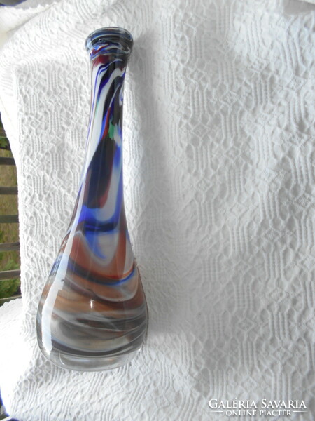 Muránói nagy méretű  váza  többszínű üvegből  - 34 cm