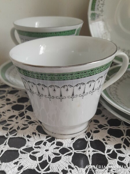 Coffee sets with a green pattern