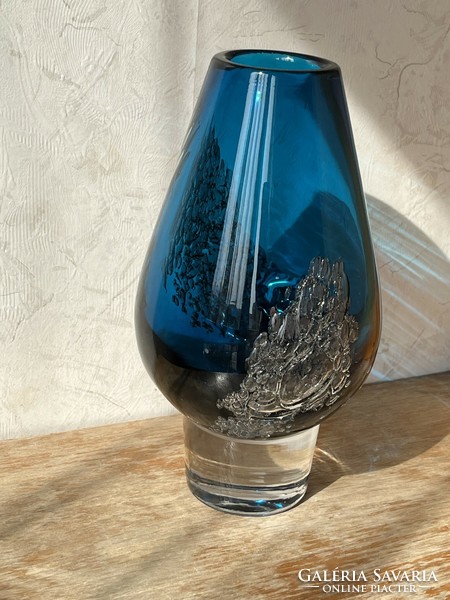 Schott zwiesel heinrich loffelhardt blue bubble vase 24 cm (u0029)
