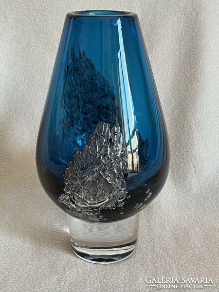 Schott zwiesel heinrich loffelhardt blue bubble vase 24 cm (u0029)