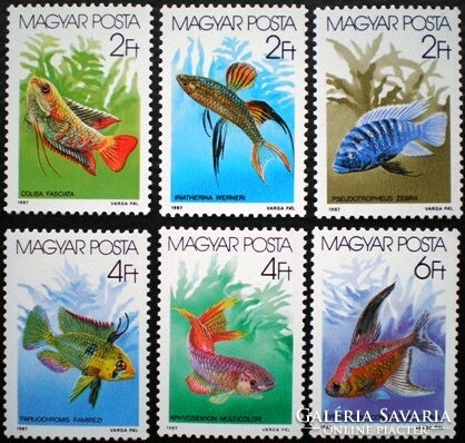 S3830-5 / 1987 aquarium ornamental fish ii.. Stamp series postal clearance