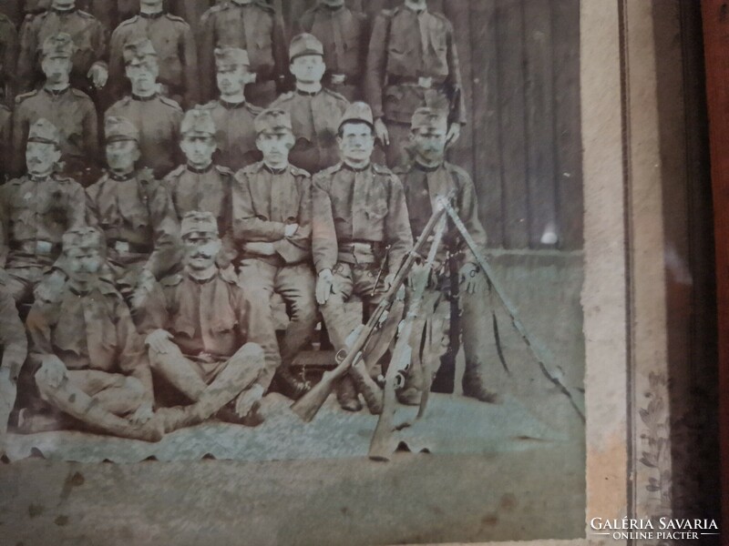 A larger photo of World War I soldiers in a frame