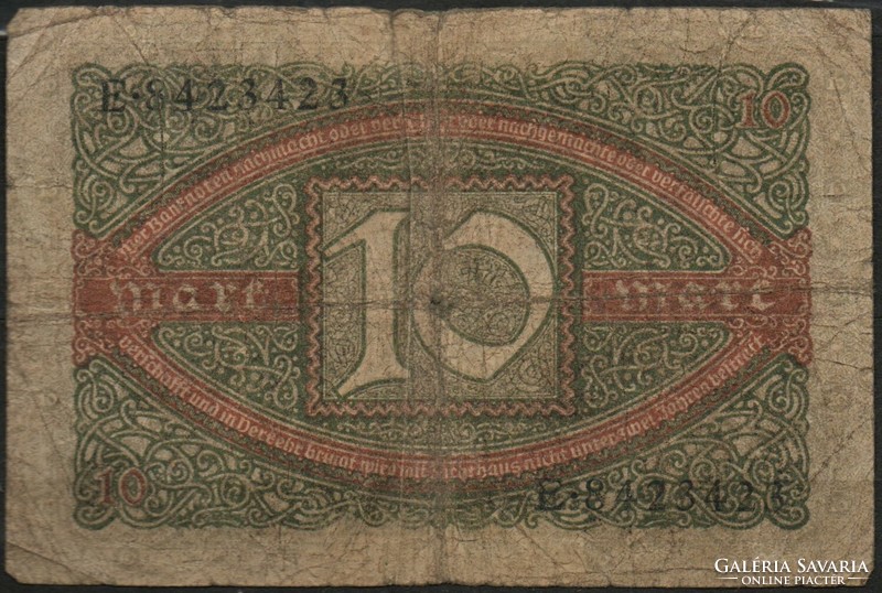 D - 178 - foreign banknotes: Germany 1920 10 marks